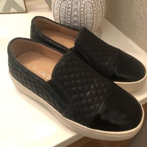 NEW Anthropologie Black Quilted JSLIDES